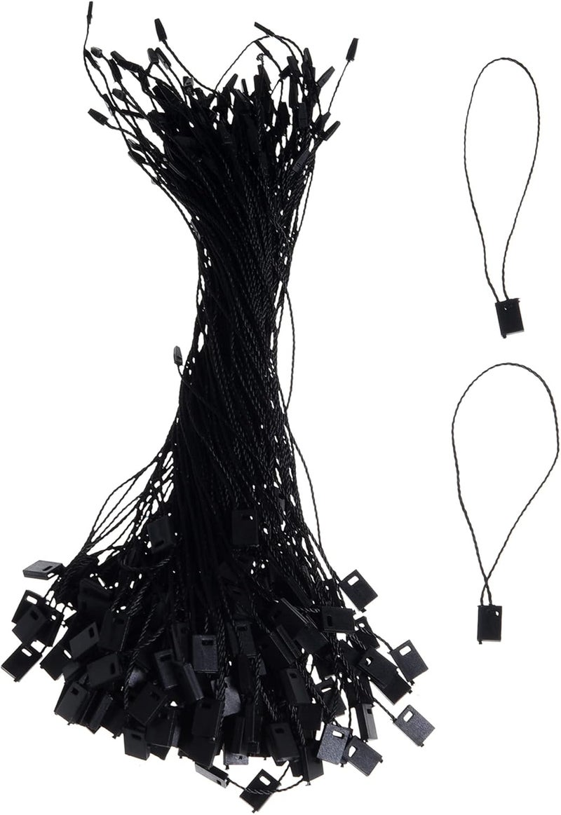 MGTECH 3000Pcs Hang Tag String, 7 Inch Black Nylon Snap Lock Pin Loop Plastic Tag Fastener Hook Ties Clothing Price Tag Rope - Image 2